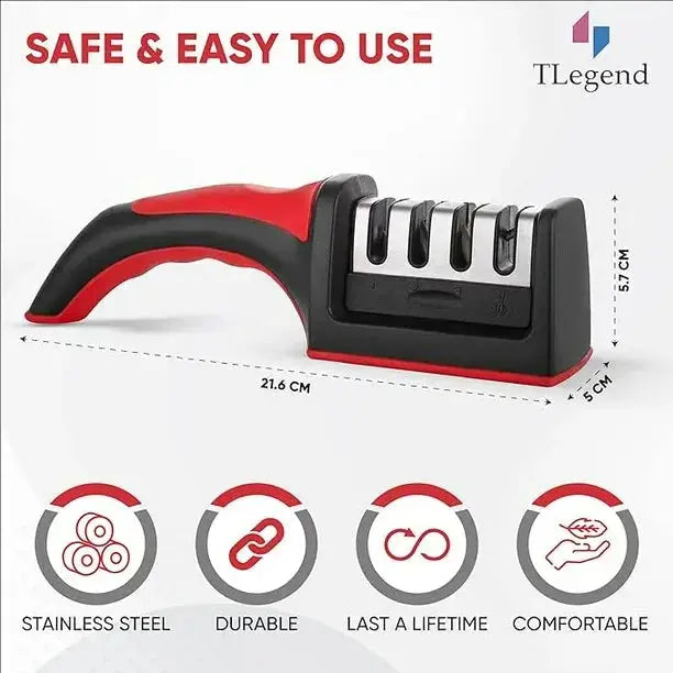 Knife Sharpeners for Kitchen Knives– Stainless Steel 4 in1 Kitchen Knife Sharpener IVY MART