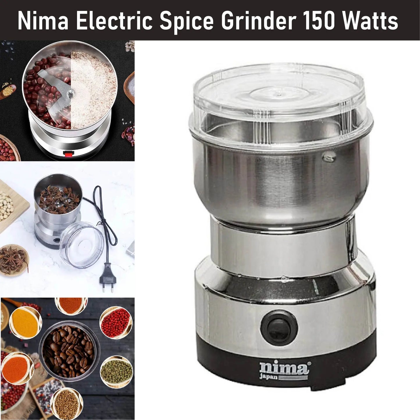 Mini Electric Grinder Household one-click operation, overheat protection, precision grinding for coffee, spices, grains, easy kitchen storage solutions. Ivy Mart