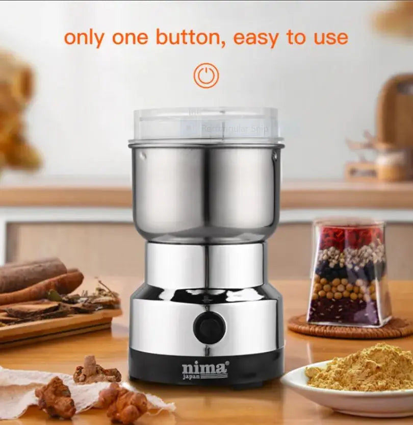 Mini Electric Grinder Household one-click operation, overheat protection, precision grinding for coffee, spices, grains, easy kitchen storage solutions. Ivy Mart