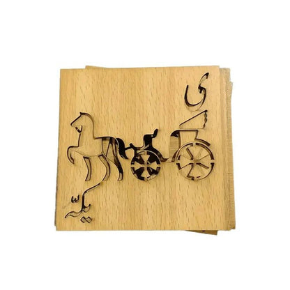 Wooden Urdu Alphabets Stencils With Pictures And Puzzles Set- 72 Pieces(Free-Color Pencil Set)