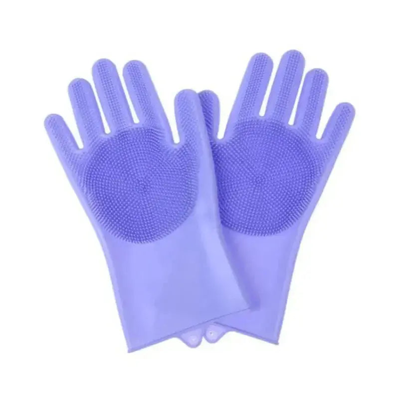 Magic Reusable Silicone Gloves with Wash Scrubber, Heat Resistant, for Cleaning, Household, Dish Washing, Washing the Car IVY MART