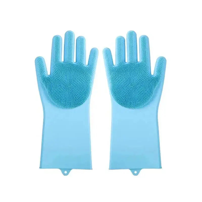 Magic Reusable Silicone Gloves with Wash Scrubber, Heat Resistant, for Cleaning, Household, Dish Washing, Washing the Car IVY MART