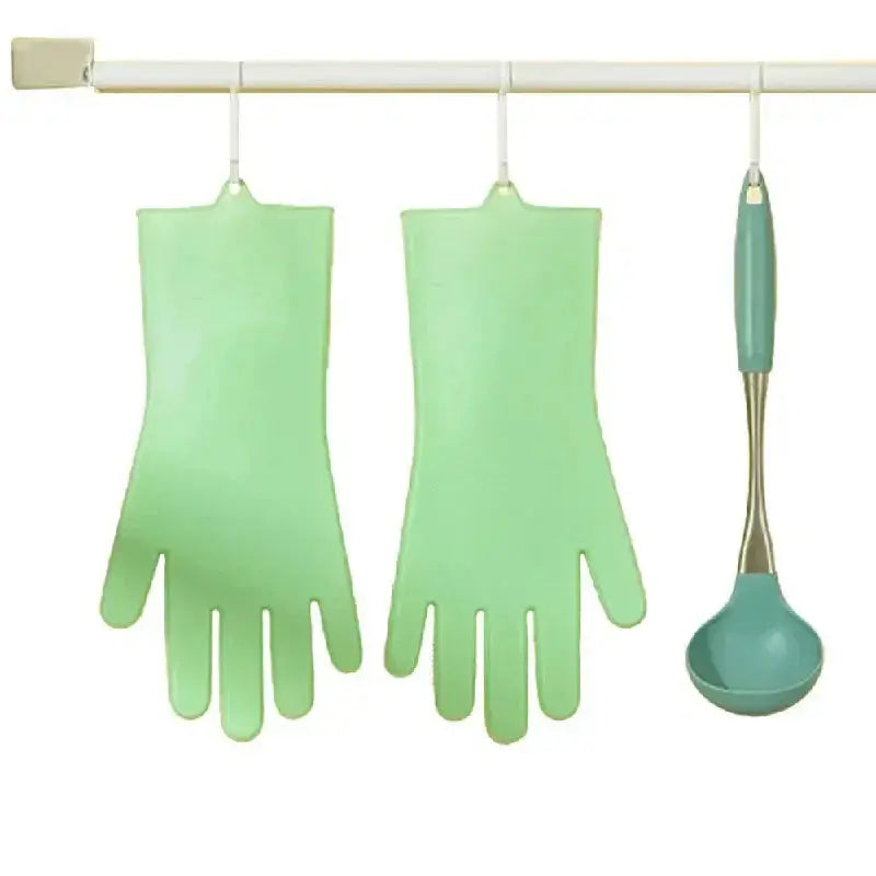 Magic Reusable Silicone Gloves with Wash Scrubber, Heat Resistant, for Cleaning, Household, Dish Washing, Washing the Car IVY MART