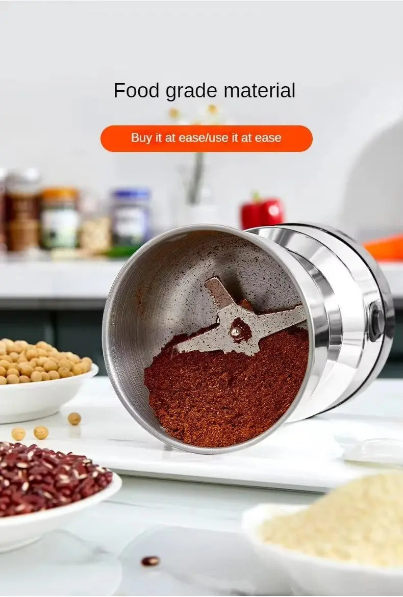 Mini Electric Grinder Household one-click operation, overheat protection, precision grinding for coffee, spices, grains, easy kitchen storage solutions. Ivy Mart