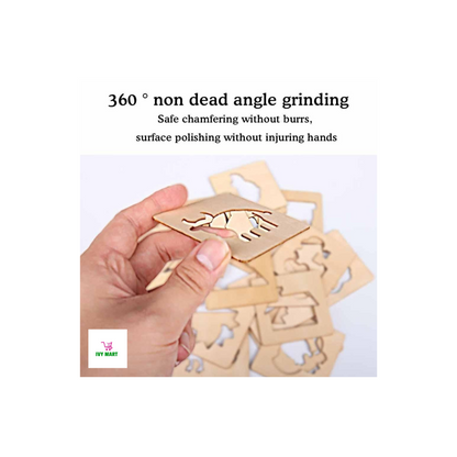Wooden ABC Alphabet Stencils Set Drawing+Puzzle-52 Pieces